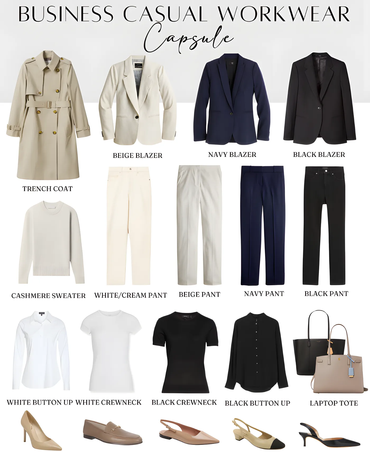 Business Casual Workwear Capsule and Outfit Ideas